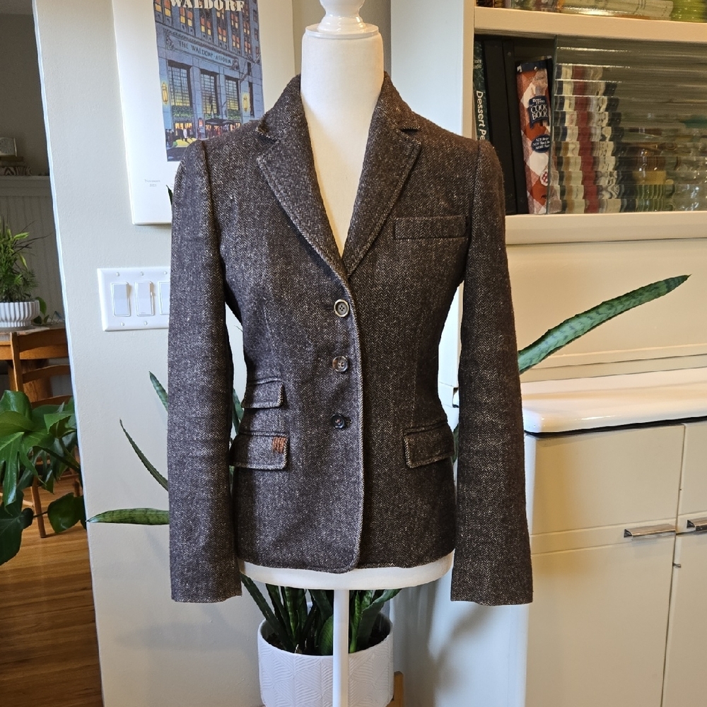 Excellent Condition Banana Republic Brown Wool Blend Blazer Size 0